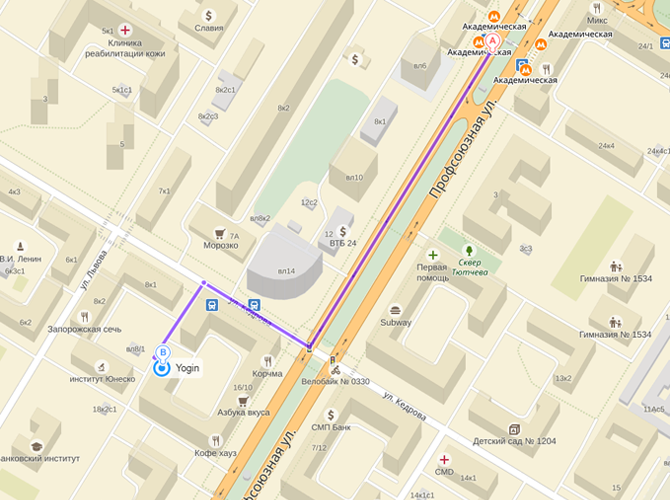 map akadem moscow